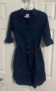 MAX Navy Blue Dress with Belt